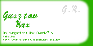 gusztav max business card